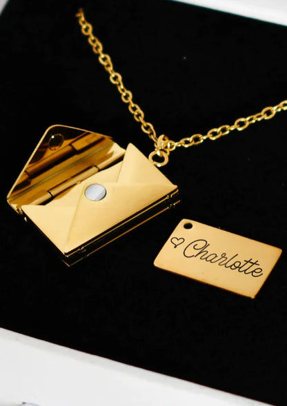 ENGRAVED ENVELOPE NECKLACE