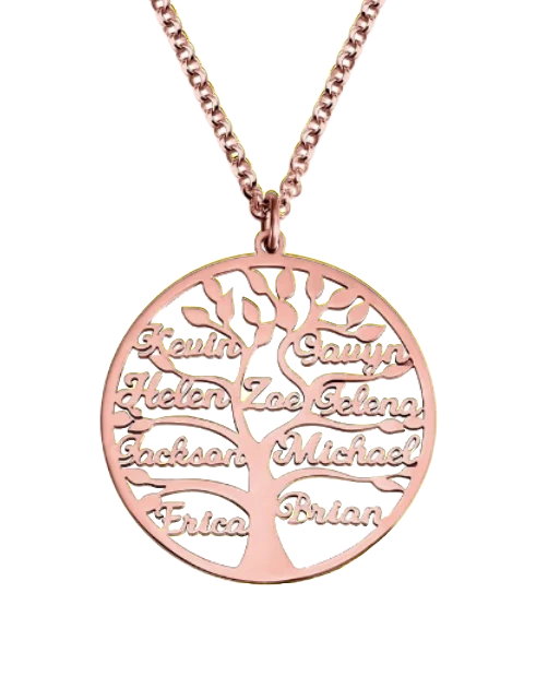 TREE PENDANT / 2 ENGRAVED NAMES