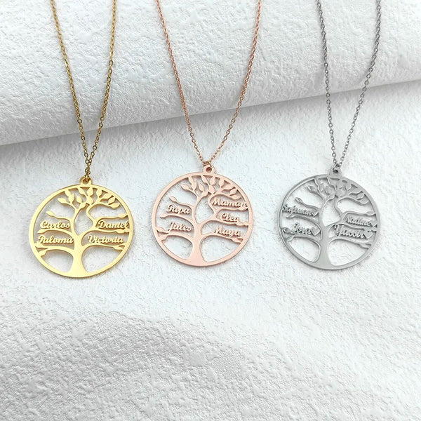 TREE PENDANT / 2 ENGRAVED NAMES