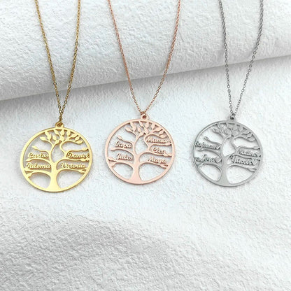 TREE PENDANT / 2 ENGRAVED NAMES