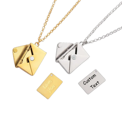 ENGRAVED ENVELOPE NECKLACE