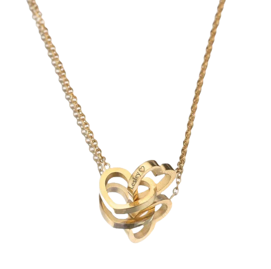 HEARTS NECKLACE / ENGRAVED